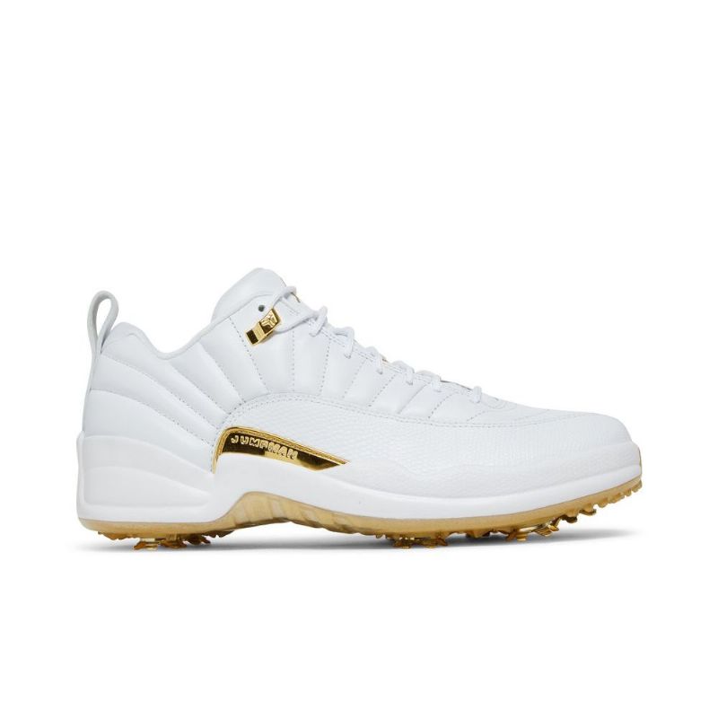 Air Jordan 12 Low Golf Valkoinen Kulta -miesten Kengät