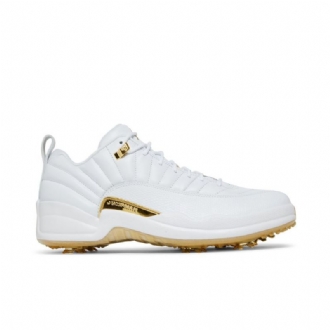 Air Jordan 12 Low Golf Valkoinen Kulta -miesten Kengät