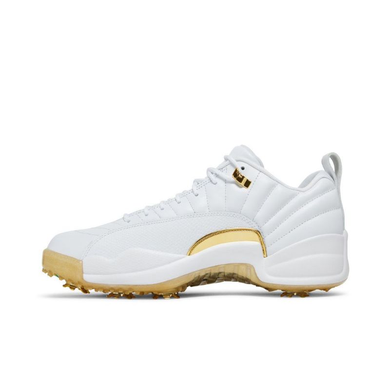 Air Jordan 12 Low Golf Valkoinen Kulta -miesten Kengät