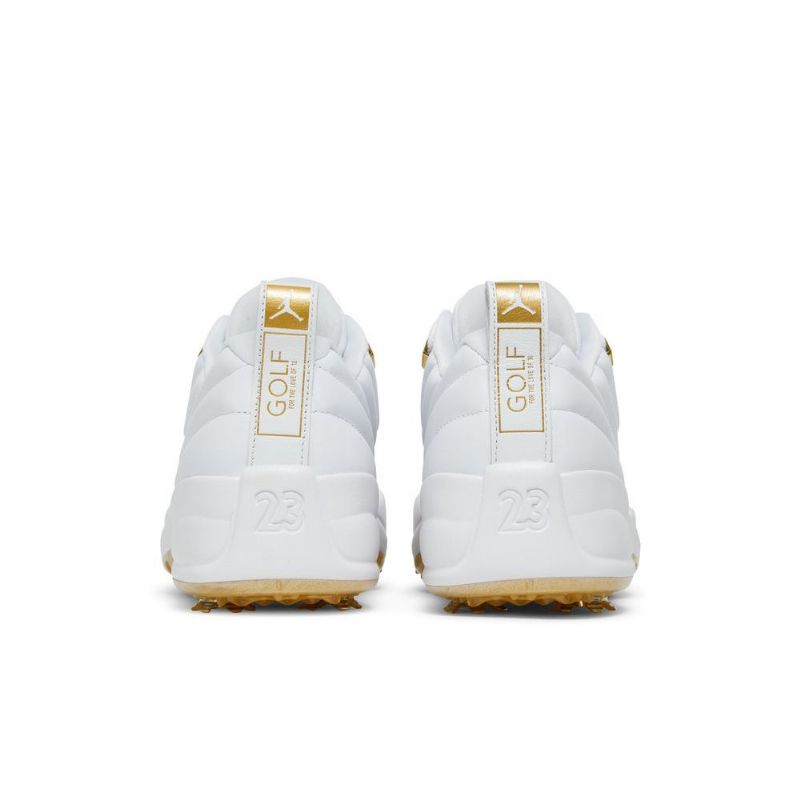Air Jordan 12 Low Golf Valkoinen Kulta -miesten Kengät