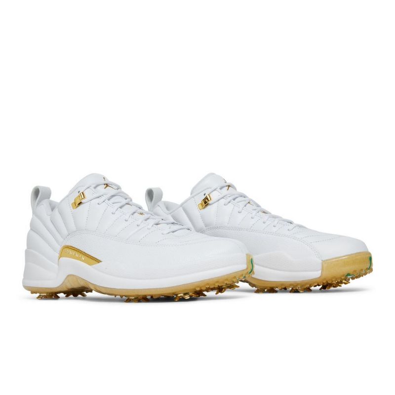 Air Jordan 12 Low Golf Valkoinen Kulta -miesten Kengät