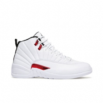 Air Jordan 12 Retro Valkoinen Punainen Musta Miesten Kengät