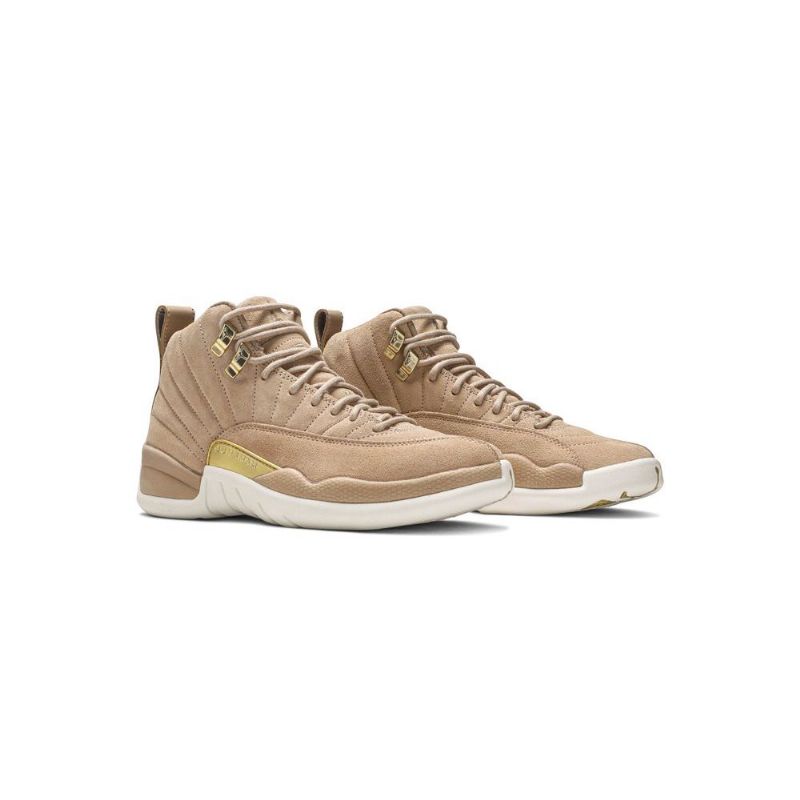 Air Jordan 12 Retro Valkoruskeakultaiset Naisten Kengät