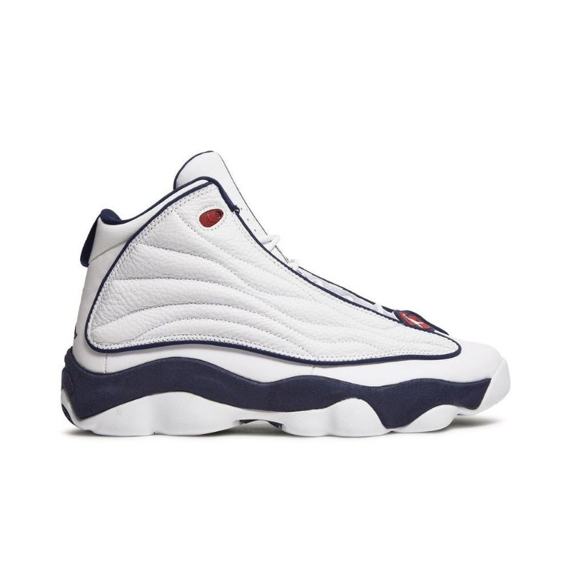 Air Jordan Pro Vahvat Valkoiset Laivastonsiniset Miesten Kengät