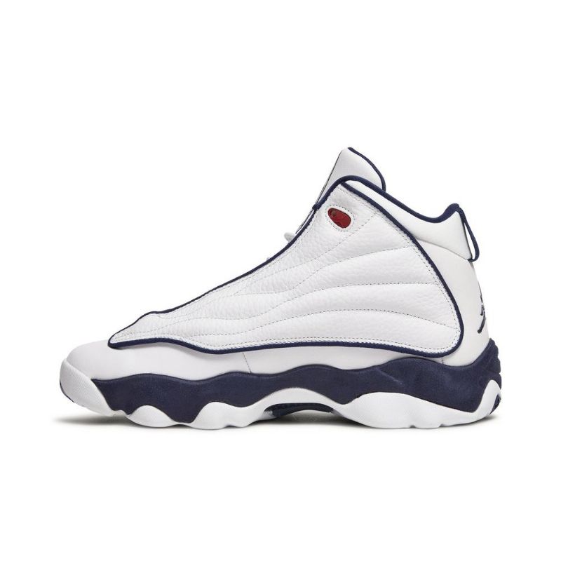 Air Jordan Pro Vahvat Valkoiset Laivastonsiniset Miesten Kengät