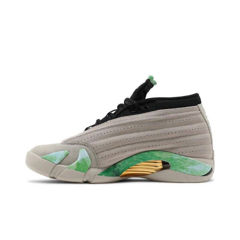 Air Jordan 14 Aleali May Retro Low Sp Harmaa Vihreä Musta Kulta Naisten Kengät