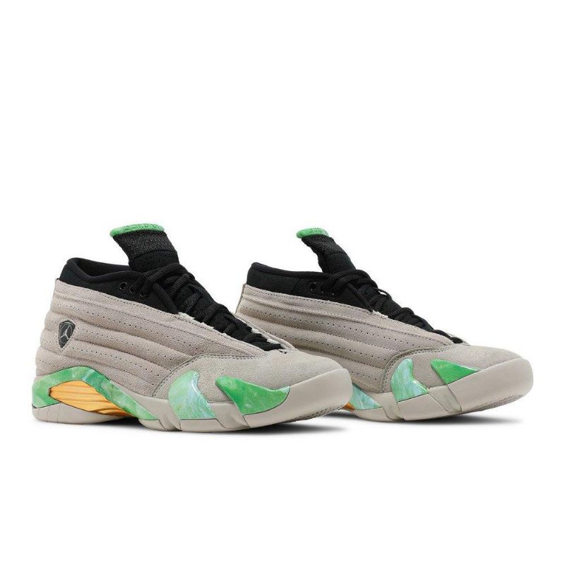Air Jordan 14 Aleali May Retro Low Sp Harmaa Vihreä Musta Kulta Naisten Kengät