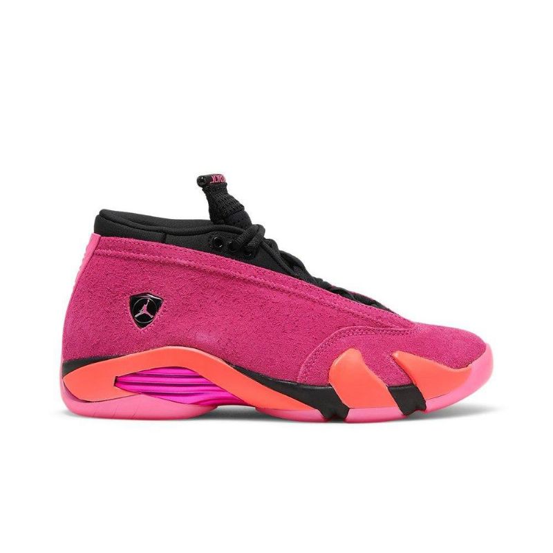 Air Jordan 14 Retro Matalat Vaaleanpunaiset Mustat Punaiset Naisten Kengät