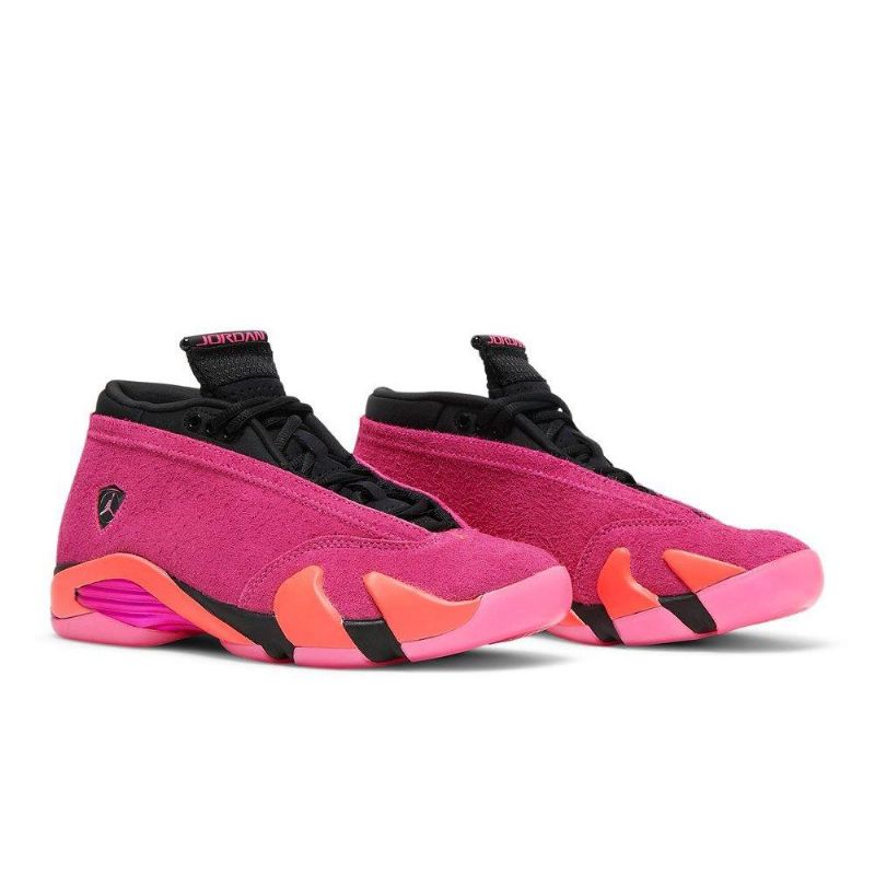 Air Jordan 14 Retro Matalat Vaaleanpunaiset Mustat Punaiset Naisten Kengät