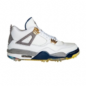 Air Jordan 4 Eastside Golf Valkoinen Harmaa Sininen Kulta Miesten Kengät