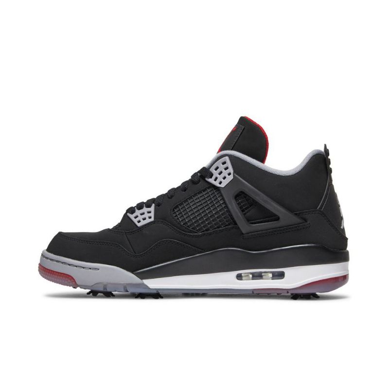 Air Jordan 4 Golf Musta Punainen Valkoinen Harmaa Miesten Kengät