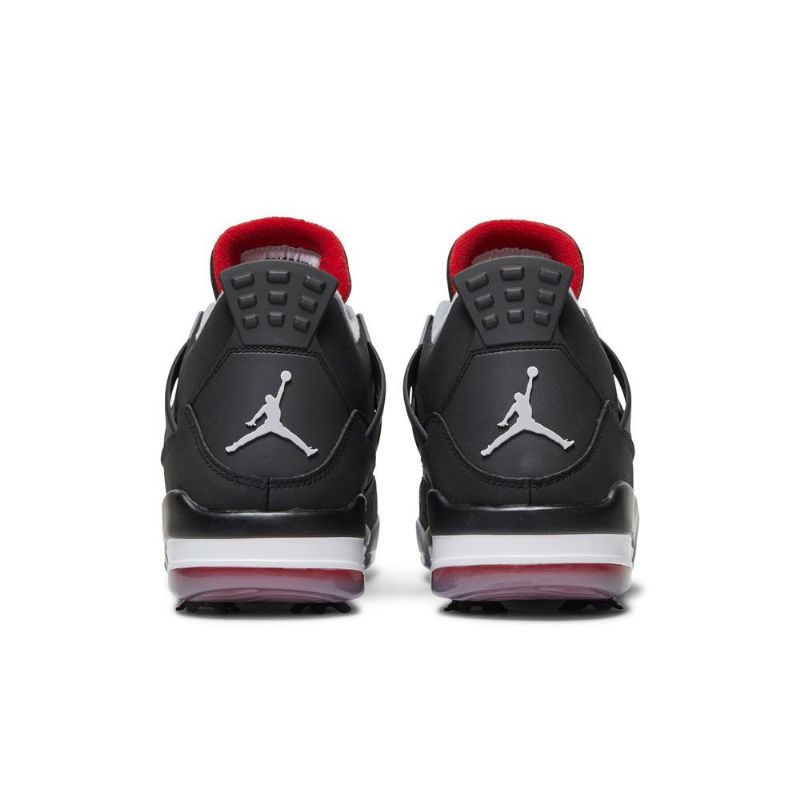 Air Jordan 4 Golf Musta Punainen Valkoinen Harmaa Miesten Kengät