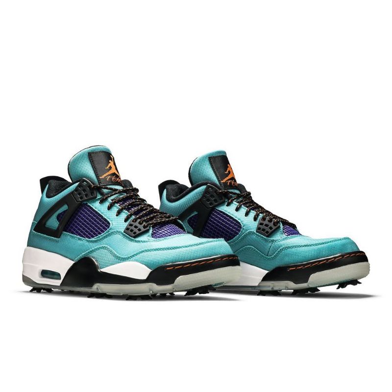 Air Jordan 4 Golf Nrg Valkoinen Turkoosi Sininen Musta Miesten Kengät