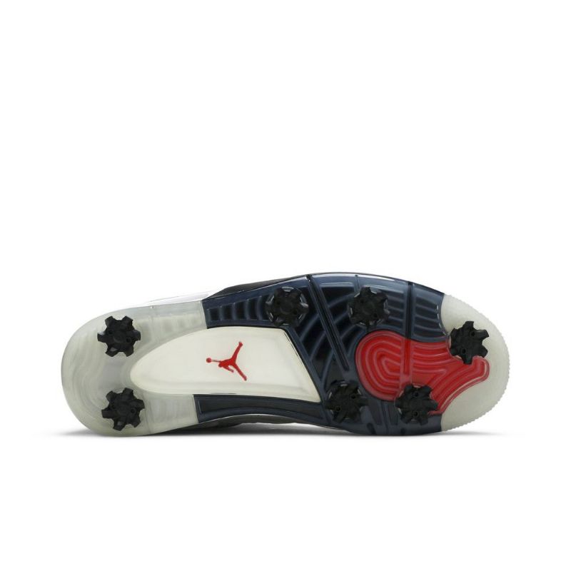 Air Jordan 4 Golf Valkoinen Harmaa Musta Punainen Miesten Kengät