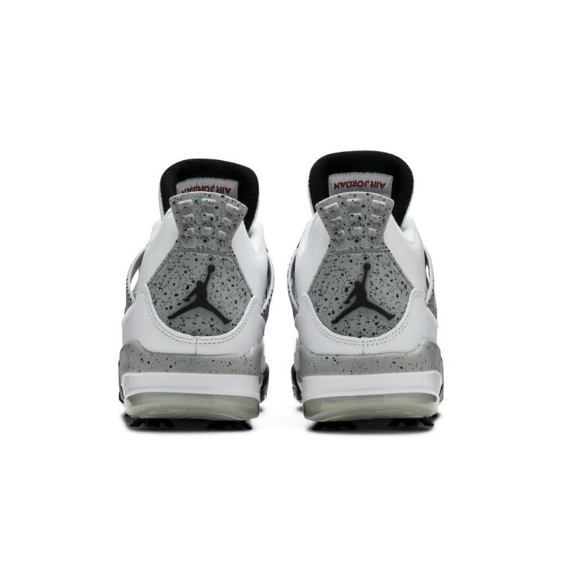 Air Jordan 4 Golf Valkoinen Harmaa Musta Punainen Miesten Kengät