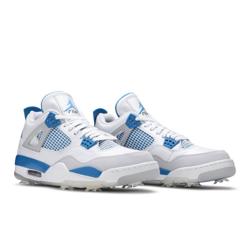 Air Jordan 4 Golf Valkoinen Harmaa Sininen Miesten Kengät