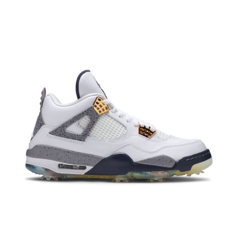 Air Jordan 4 Golf Valkoinen Tummansininen Harmaa Miesten Kengät