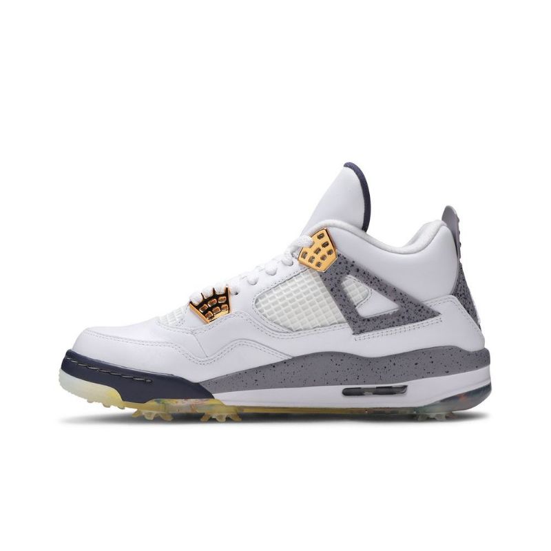 Air Jordan 4 Golf Valkoinen Tummansininen Harmaa Miesten Kengät