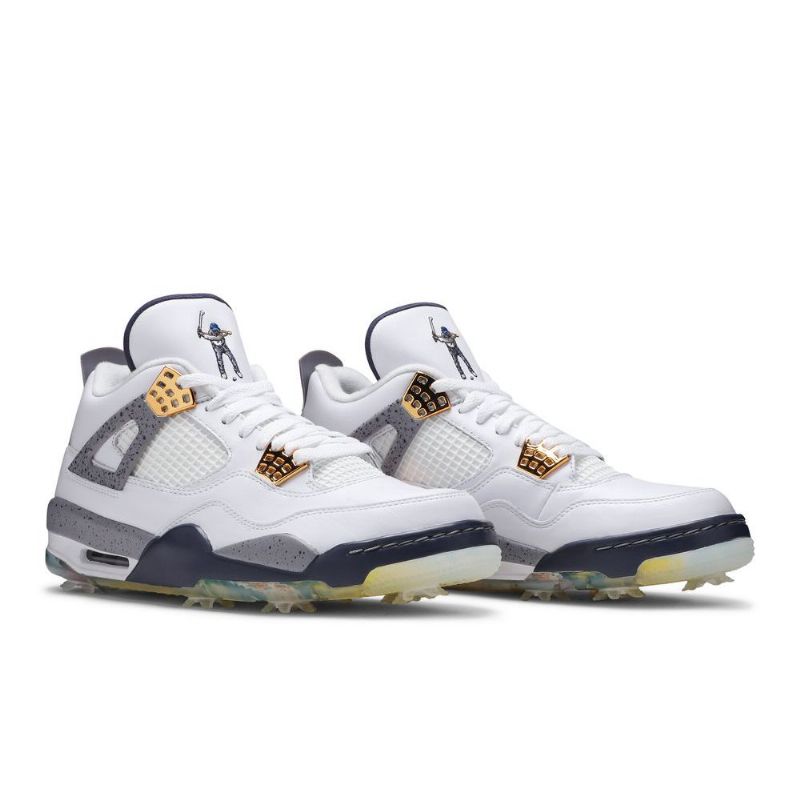 Air Jordan 4 Golf Valkoinen Tummansininen Harmaa Miesten Kengät