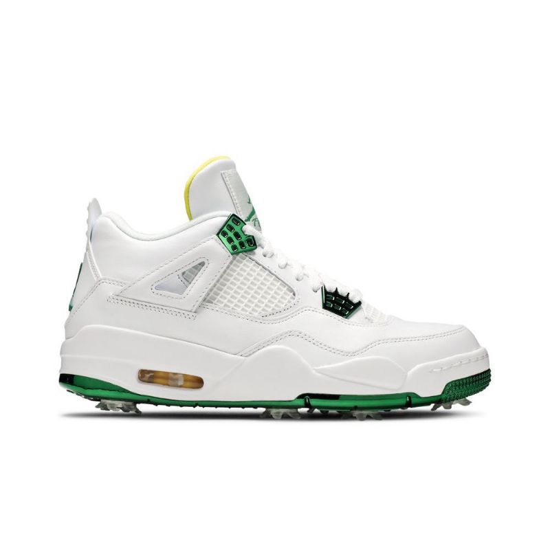 Air Jordan 4 Golf Valkoiset Vihreät Keltaiset Miesten Kengät