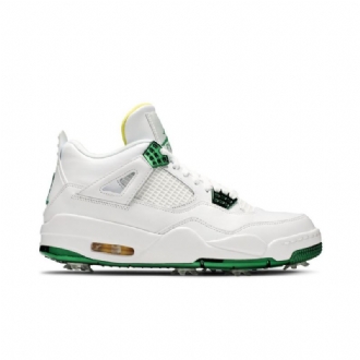 Air Jordan 4 Golf Valkoiset Vihreät Keltaiset Miesten Kengät