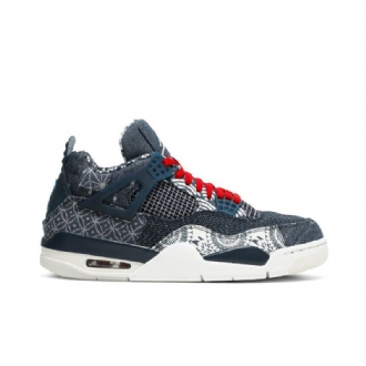 Air Jordan 4 Retro Se Harmaa Laivastonsininen Valkoinen Punainen Miesten Kengät