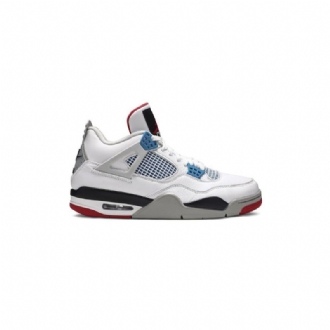 Air Jordan 4 Retro Se Valkoinen Sininen Punainen Harmaa Miesten Kengät
