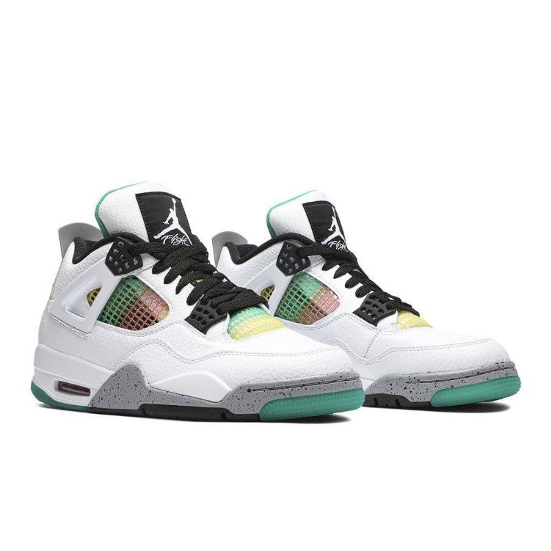 Air Jordan 4 Retro Valkoinen Harmaa Moniväriset Naisten Kengät