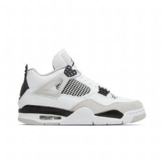 Air Jordan 4 Retro Valkoinen Musta Harmaa Miesten Kengät
