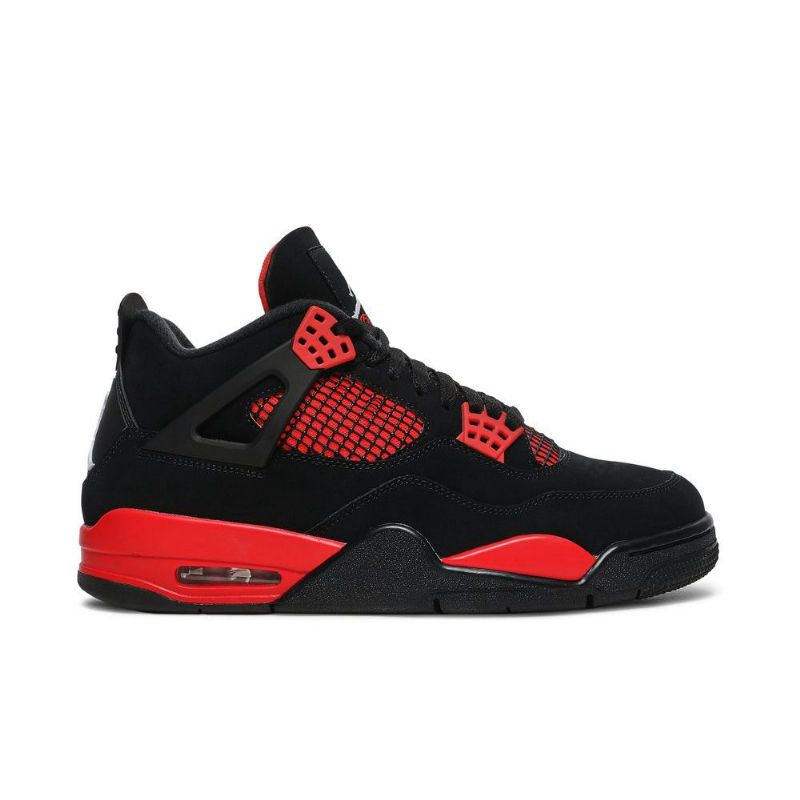 Air Jordan 4 Retropunaiset Mustat Miesten Kengät