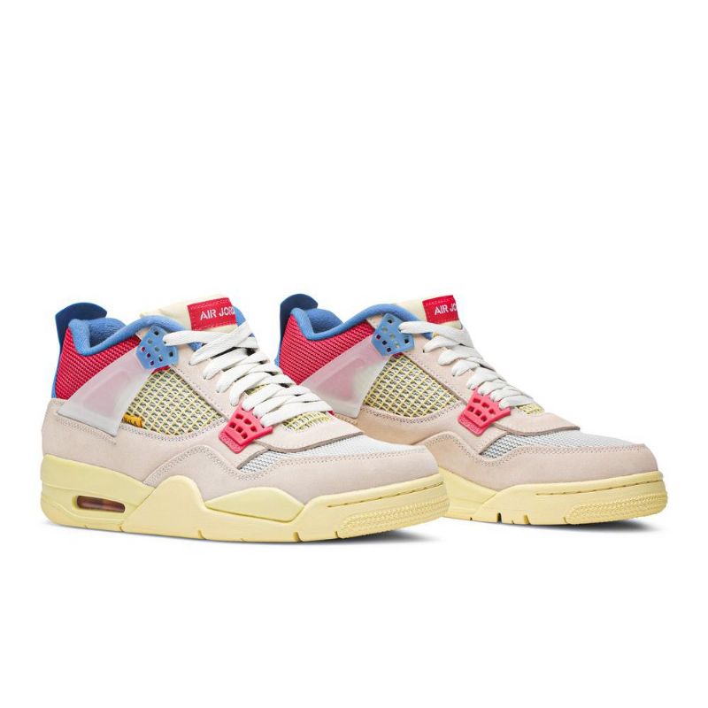 Air Jordan 4 Union La Retro Beigenpunaiset Siniset Miesten Kengät