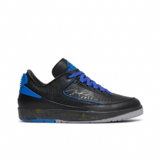 Air Jordan 2 Luonnonvalkoiset Retro Low Sp Musta Sininen Harmaa Miesten Kengät