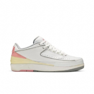 Air Jordan 2 Retro Matala Valkoinen Keltainen Vaaleanpunainen Naisten Kengät