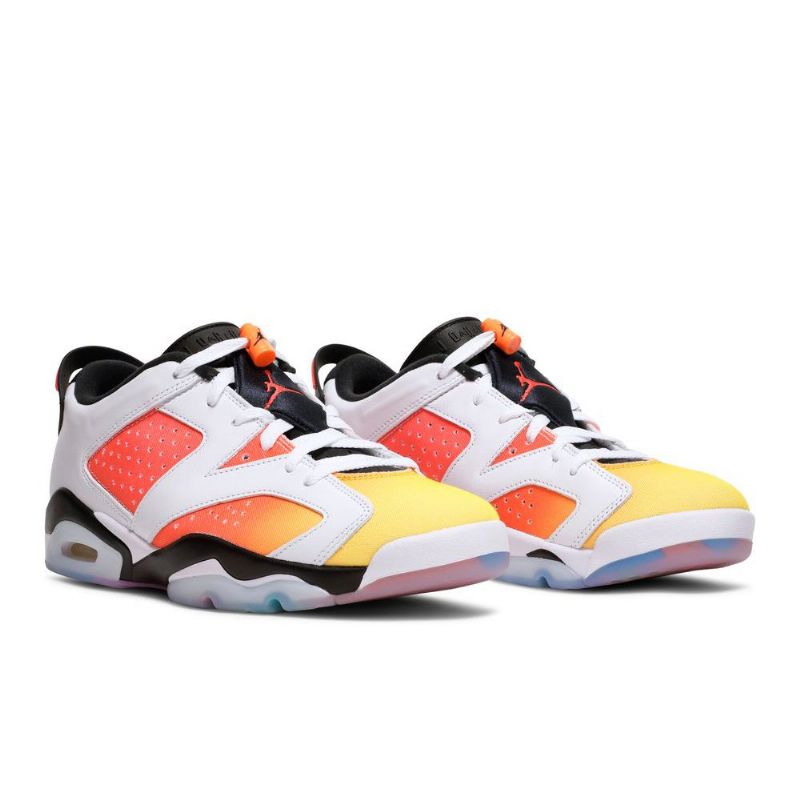 Air Jordan 6 Retro Low Se Valkoinen Musta Keltainen Oranssi Miesten Kengät