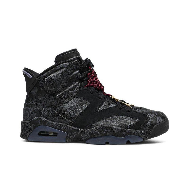 Air Jordan 6 Retro Mustat Bordeaux Harmaa Naisten Kengät