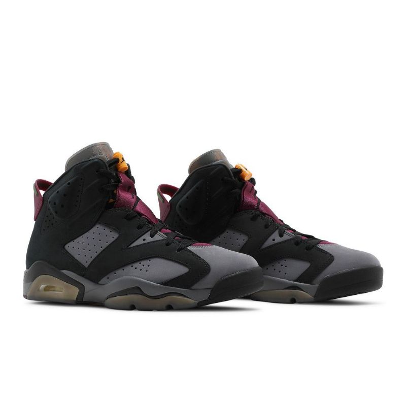 Air Jordan 6 Retro Mustat Harmaat Bordeaux Miesten Kengät