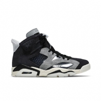 Air Jordan 6 Retro Mustat Harmaat Hopeiset Naisten Kengät
