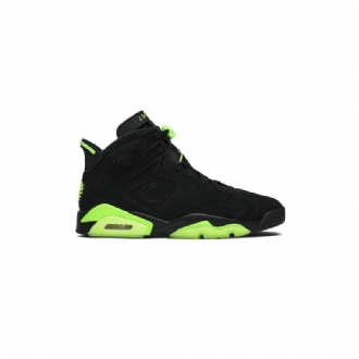 Air Jordan 6 Retro Pe Mustat Vihreät Miesten Kengät
