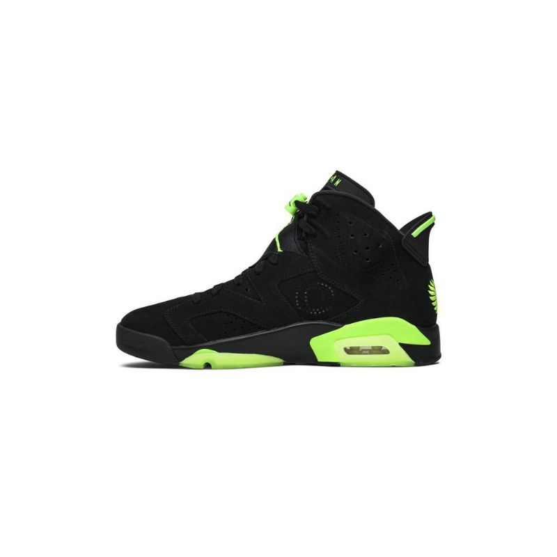 Air Jordan 6 Retro Pe Mustat Vihreät Miesten Kengät