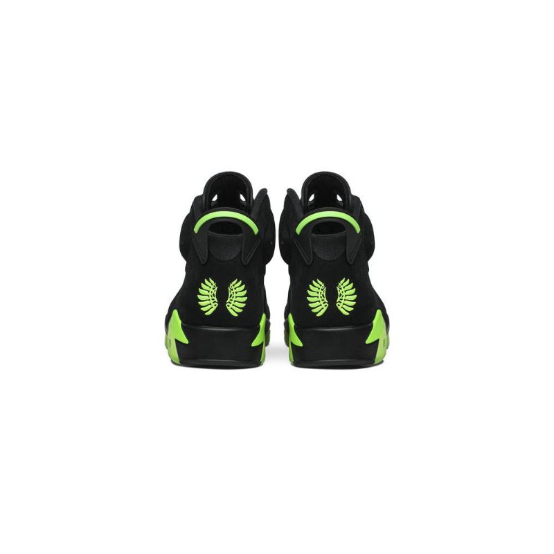 Air Jordan 6 Retro Pe Mustat Vihreät Miesten Kengät
