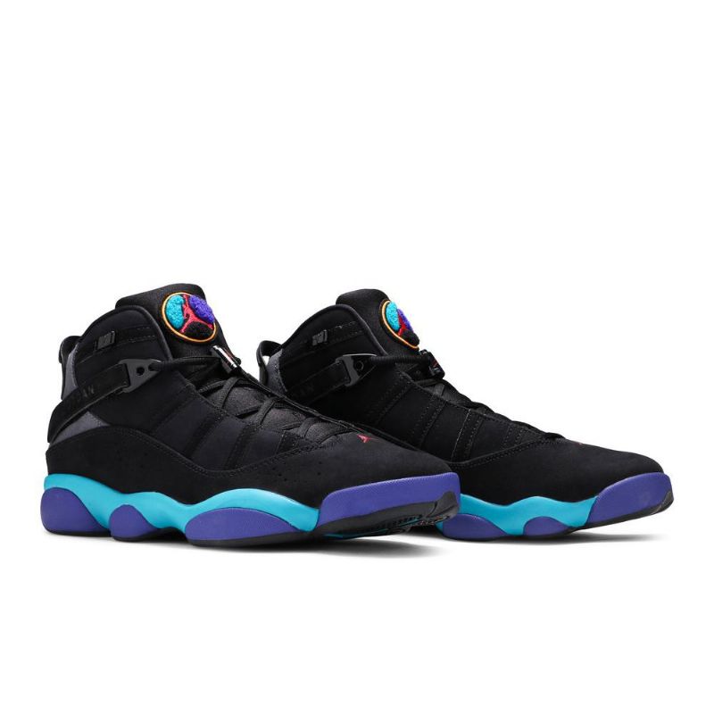 Air Jordan 6 Rings Musta Harmaa Sininen Purppura Miesten Kengät
