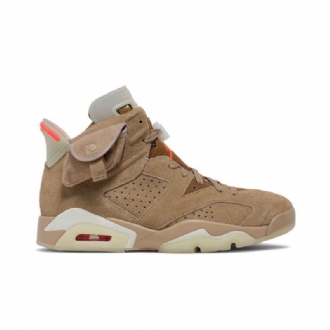 Air Jordan 6 Travis Scott Retro Khakin Harmaapunaiset Miesten Kengät