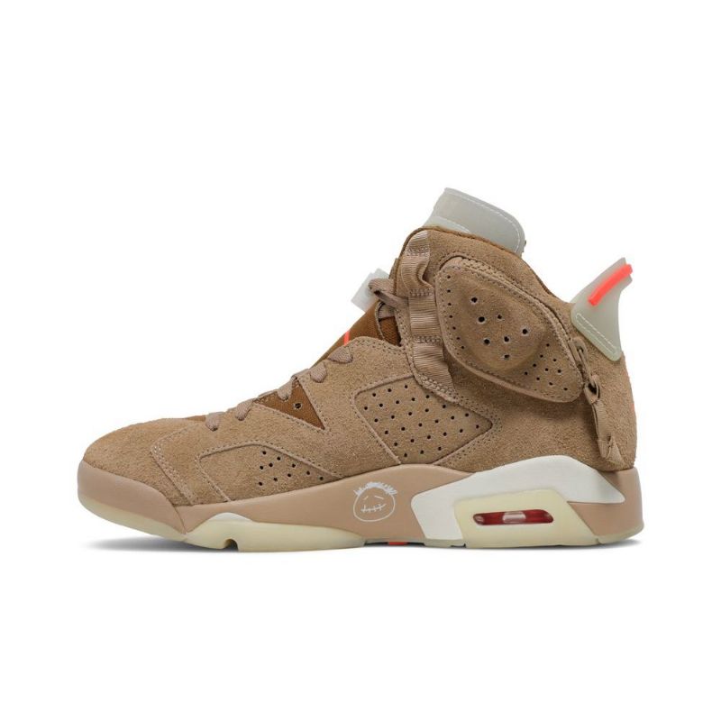Air Jordan 6 Travis Scott Retro Khakin Harmaapunaiset Miesten Kengät