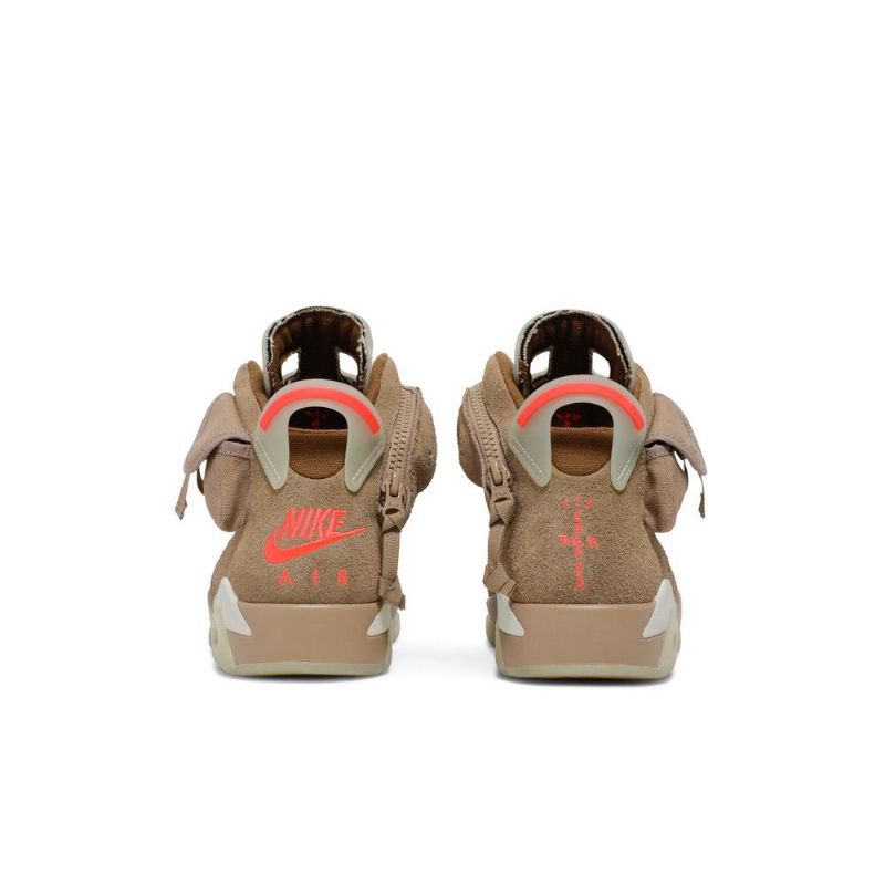 Air Jordan 6 Travis Scott Retro Khakin Harmaapunaiset Miesten Kengät