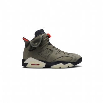 Air Jordan 6 Travis Scott Retro Oliivinvihreä Musta Punainen Miesten Kengät