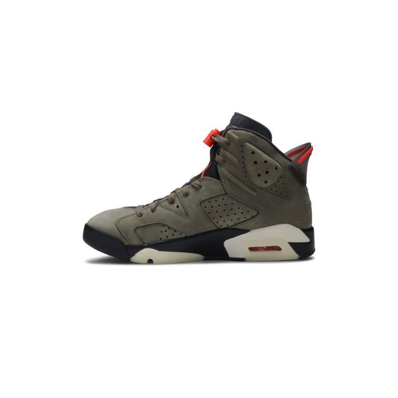 Air Jordan 6 Travis Scott Retro Oliivinvihreä Musta Punainen Miesten Kengät