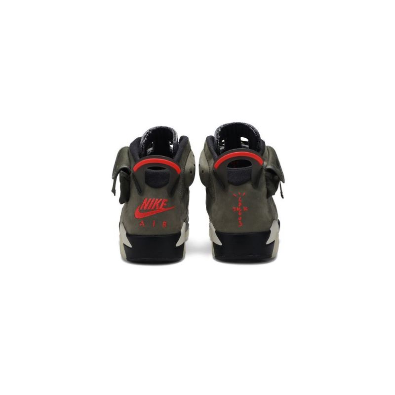 Air Jordan 6 Travis Scott Retro Oliivinvihreä Musta Punainen Miesten Kengät