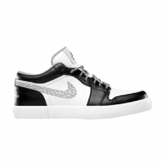 Air Jordan Retro V.1 Musta Valkoinen Harmaa Miesten Kengät