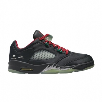 Air Jordan 5 Clot Retro Matala Musta Vihreä Punainen Hopea Miesten Kengät