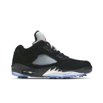 Air Jordan 5 Low Golf Mustat Hopeanpunaiset Miesten Kengät